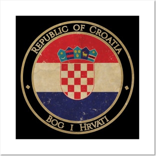 Vintage Republic of Croatia Europe European EU Flag Posters and Art